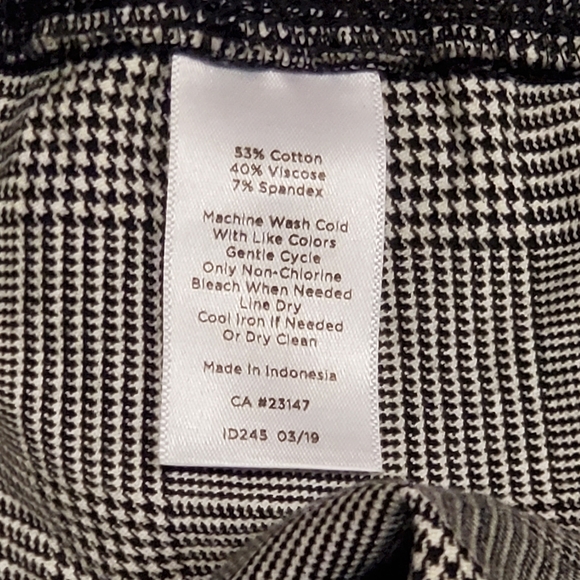 2/$20 Talbots Plaid Skinny Ankle Pull On Pants Size 2 - Picture 5 of 5